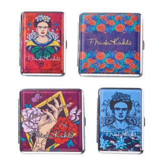 19679 - Pitillera Metal  Frida Colection 90x100x22 mm. & 60x100x22 mm. Pack 4 ud.