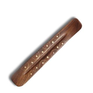 20328 - Porta Incienso Madera & Brass 25 cm.