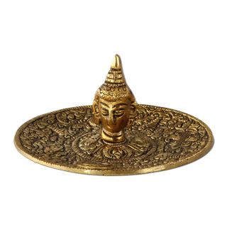 20327C - Porta Incienso Metal Buddha Ø 11 cm. Gold