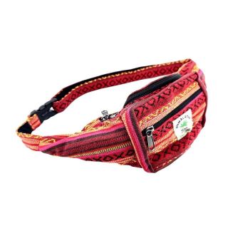 19643B - Riñonera Cañamo Artesanal Roja Himalayan